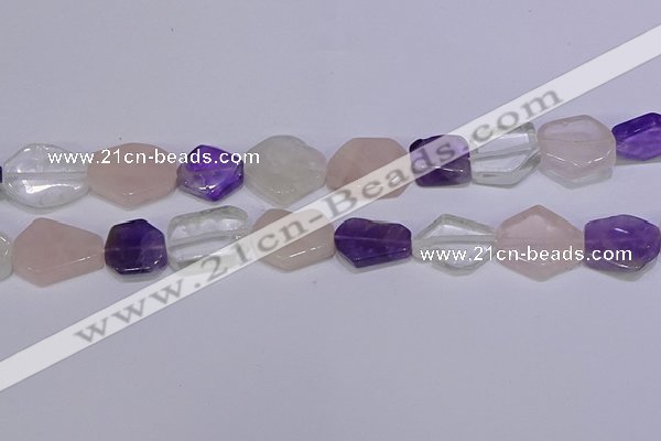 CNG6336 15.5 inches 14*18mm - 16*22mm freeform mixed quartz beads