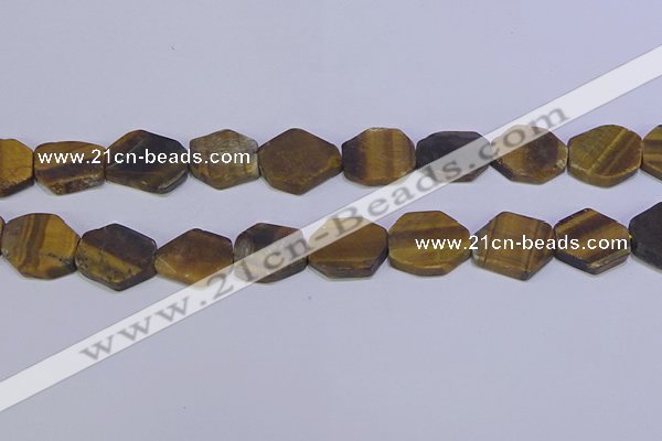 CNG6370 15.5 inches 14*18mm - 16*22mm freeform matte yellow tiger eye beads