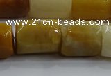 CNG6416 15.5 inches 15*20mm faceted nuggets yellow jade beads