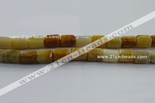 CNG6416 15.5 inches 15*20mm faceted nuggets yellow jade beads