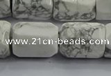 CNG6418 15.5 inches 15*20mm faceted nuggets white howlite beads