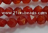 CNG6504 15.5 inches 6mm faceted nuggets red agate beads