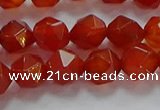 CNG6505 15.5 inches 8mm faceted nuggets red agate beads