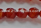 CNG6506 15.5 inches 10mm faceted nuggets red agate beads