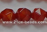 CNG6507 15.5 inches 12mm faceted nuggets red agate beads