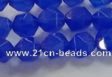 CNG6509 15.5 inches 8mm faceted nuggets blue agate beads