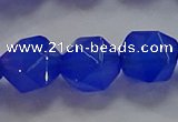 CNG6511 15.5 inches 12mm faceted nuggets blue agate beads