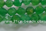 CNG6512 15.5 inches 6mm faceted nuggets green agate beads