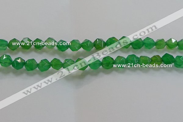 CNG6514 15.5 inches 10mm faceted nuggets green agate beads