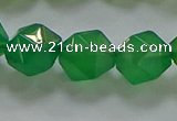 CNG6515 15.5 inches 12mm faceted nuggets green agate beads