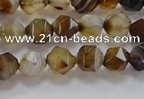 CNG6516 15.5 inches 6mm faceted nuggets line agate beads