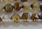 CNG6517 15.5 inches 8mm faceted nuggets line agate beads