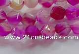 CNG6520 15.5 inches 6mm faceted nuggets line agate beads