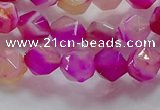 CNG6521 15.5 inches 8mm faceted nuggets line agate beads