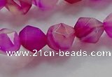 CNG6522 15.5 inches 10mm faceted nuggets line agate beads