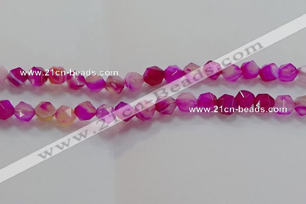 CNG6522 15.5 inches 10mm faceted nuggets line agate beads