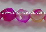 CNG6523 15.5 inches 12mm faceted nuggets line agate beads