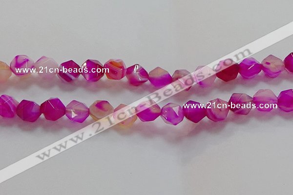 CNG6523 15.5 inches 12mm faceted nuggets line agate beads