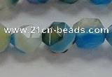 CNG6526 15.5 inches 10mm faceted nuggets line agate beads