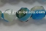 CNG6527 15.5 inches 12mm faceted nuggets line agate beads