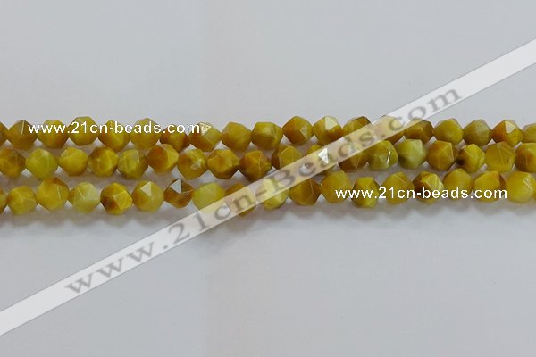 CNG6531 15.5 inches 8mm faceted nuggets golden tiger eye beads