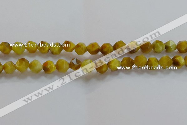 CNG6532 15.5 inches 10mm faceted nuggets golden tiger eye beads