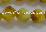 CNG6533 15.5 inches 12mm faceted nuggets golden tiger eye beads