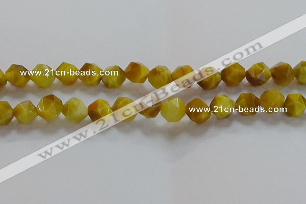 CNG6533 15.5 inches 12mm faceted nuggets golden tiger eye beads