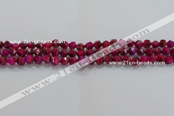 CNG6534 15.5 inches 6mm faceted nuggets red tiger eye beads