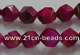 CNG6535 15.5 inches 8mm faceted nuggets red tiger eye beads