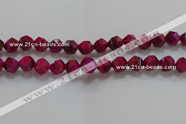 CNG6537 15.5 inches 12mm faceted nuggets red tiger eye beads