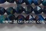 CNG6538 15.5 inches 6mm faceted nuggets blue tiger eye beads