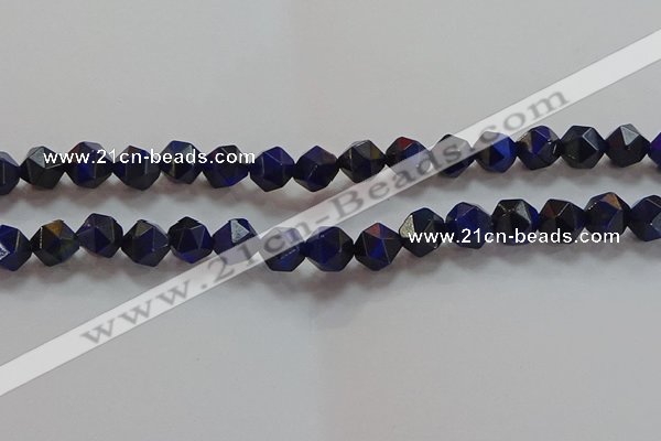 CNG6543 15.5 inches 8mm faceted nuggets blue tiger eye beads