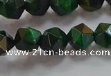 CNG6547 15.5 inches 8mm faceted nuggets green tiger eye beads