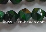 CNG6549 15.5 inches 12mm faceted nuggets green tiger eye beads