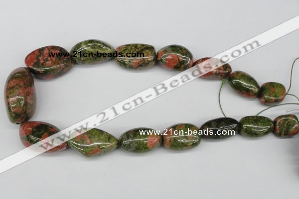 CNG67 15.5 inches 10*16mm - 25*35mm nuggets unakite gemstone beads