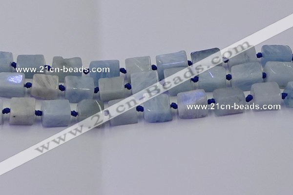 CNG6801 15.5 inches 8*12mm - 10*16mm nuggets aquamarine beads