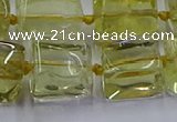 CNG6807 15.5 inches 8*12mm - 10*16mm nuggets lemon quartz beads