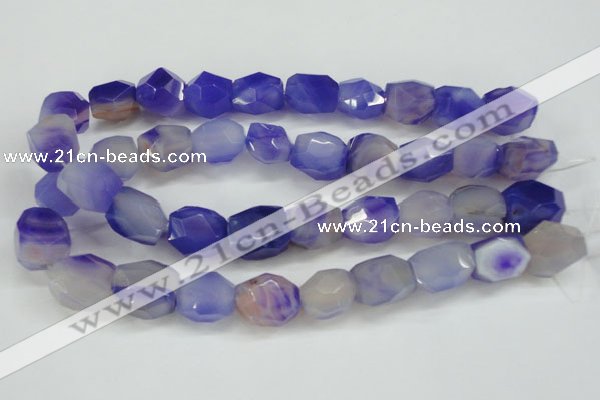 CNG686 15.5 inches 15*18mm - 18*20mm faceted nuggets agate beads