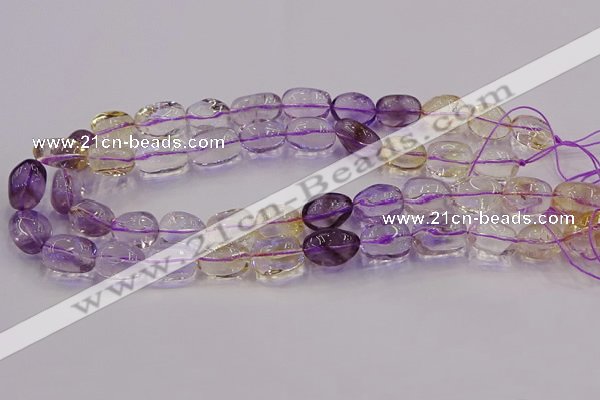 CNG6860 15.5 inches 12*16mm - 13*18mm nuggets amethyst & citrine beads