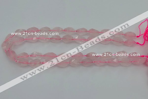 CNG6915 15.5 inches 8*12mm - 12*16mm faceted nuggets rose quartz beads