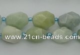 CNG6918 15.5 inches 8*12mm - 12*16mm faceted nuggets aquamarine beads