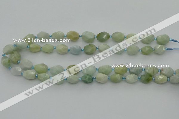 CNG6918 15.5 inches 8*12mm - 12*16mm faceted nuggets aquamarine beads