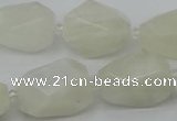 CNG6926 12*16mm - 15*25mm faceted nuggets white moonstone beads