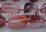 CNG693 15.5 inches 13*18mm - 15*16mm freeform pink quartz beads