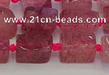 CNG6930 15.5 inches 5*8mm - 8*12mm nuggets strawberry quartz beads