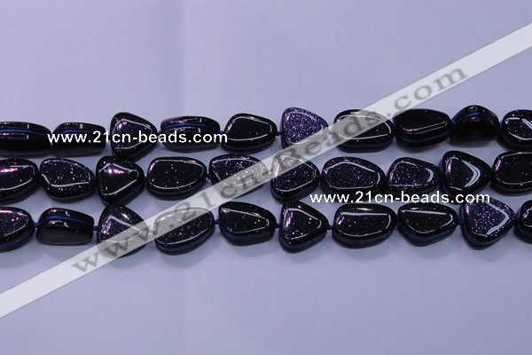 CNG694 15.5 inches 13*18mm - 15*16mm freeform blue goldstone beads