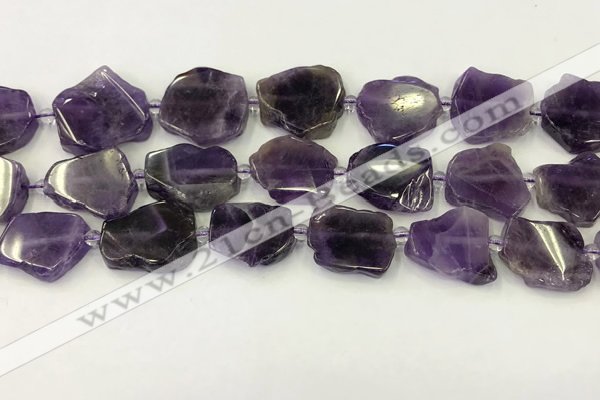 CNG6945 15.5 inches 20*20mm - 25*25mm freeform amethyst beads