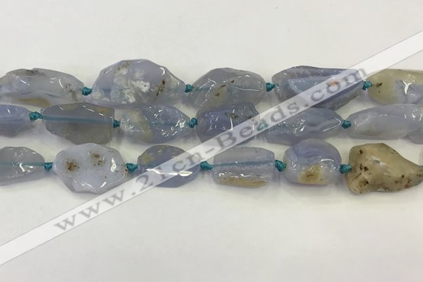 CNG6950 15.5 inches 18*20mm - 22*30mm freeform blue chalcedony beads