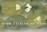 CNG6956 10*14mm - 12*16mm faceted nuggets green rutilated quartz beads